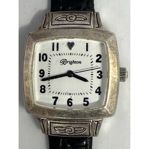 Brighton Orchard New Battery Watch Women Silver Tone Square White Dial 30MM Z